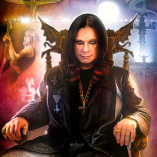 Poster på Ozzy Osboure, med Kelly och Randy - målning av Lars Ahlberg.
