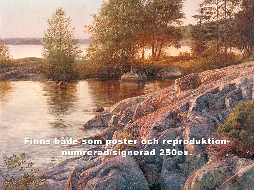 Oljemålning på Ängsö klippor, skapad av Lars Ahlberg